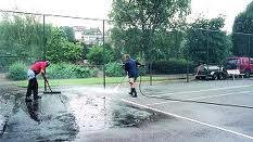 Power Washing Tennis Court